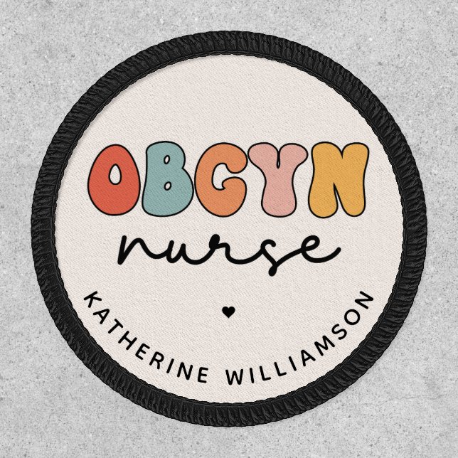 Personalized Retro OBGYN Nurse Patch (Front)