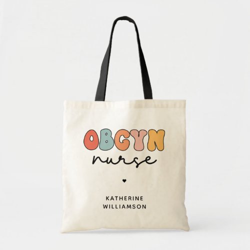 Personalized Retro OBGYN Nurse Tote Bag