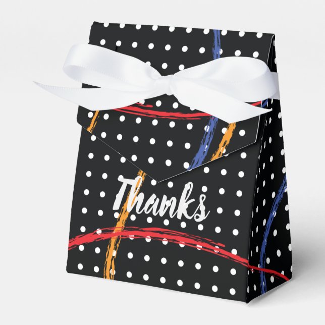 Personalized Retro Paint Splatter and Dots Favor Boxes (Front Side)