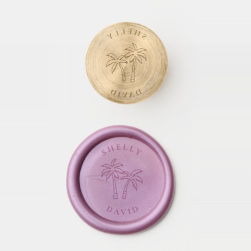 Personalized Retro Palm Trees Wax Seal Stamp