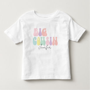 Personalized Retro Pastel Big Cousin   Custom  Toddler T-shirt