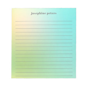 Personalized Retro Pastel Mint Green Gradient Notepad