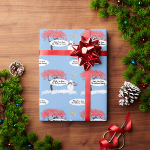 Personalized Retro Pine Tree Christmas Wrapping Paper