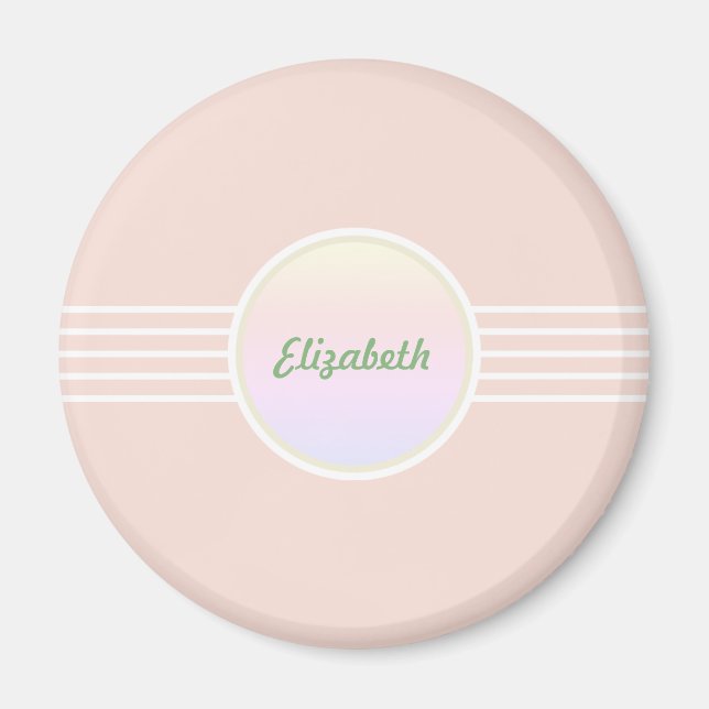 Personalized Retro Pink and Opal Magnet (Front)