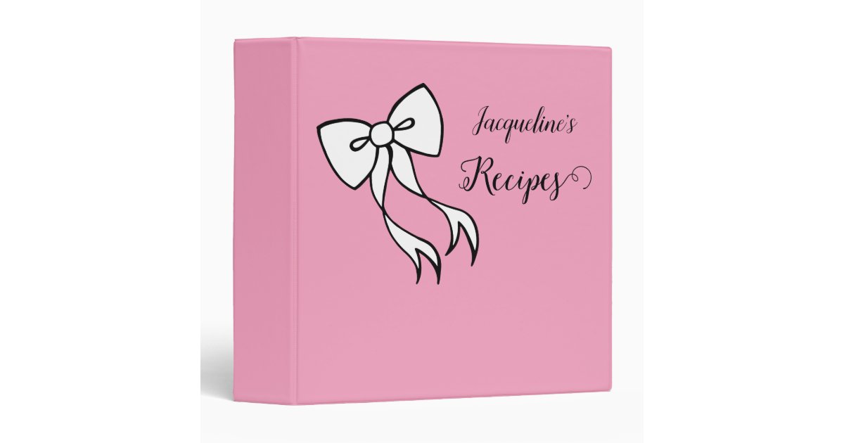 Personalized Retro Pink Recipe Binder Zazzle
