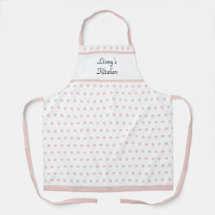 Personalized Retro Pink Whisper Polka Dotted Apron