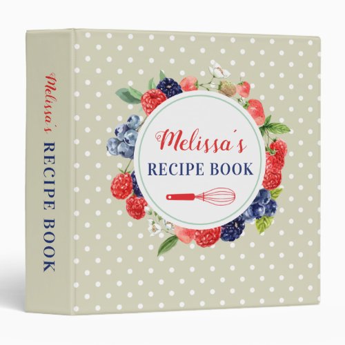 Personalized Retro Pinup Kitchen Recipe Cards Book 3 Ring Binder