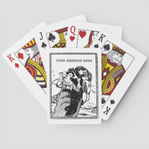 Personalized Retro Polyamory Throuple Spooning Poker Cards