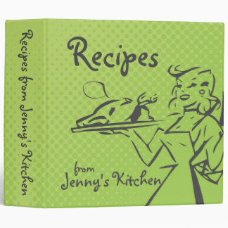Personalized Retro Recipe Binder - Lime Green