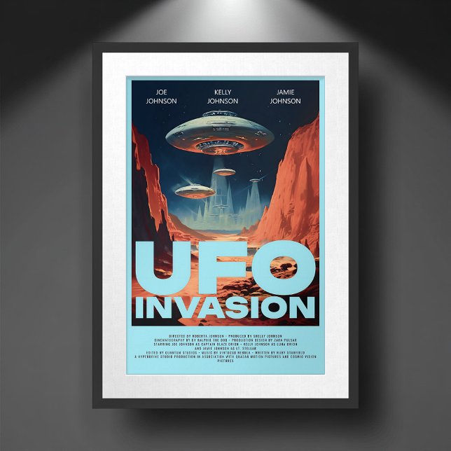 Personalized Retro Sci Fi UFO Home Theater Movie Poster (Creator Uploaded)