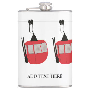 Personalized Retro Ski Lift Skiing Snow Mountain  Flask