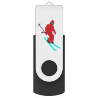 Personalized Retro Skier Skiing Ski Illustrated