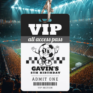 Personalized Retro Soccer Birthday Party Favor MVP Badge