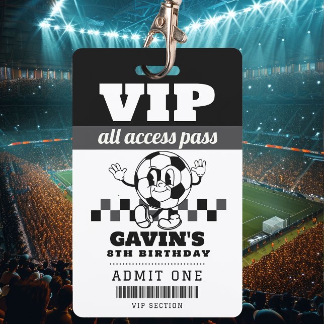 Personalized Retro Soccer Birthday Party Favor MVP Badge (Creator Uploaded)