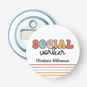 Personalized Retro Social Worker Bottle Opener