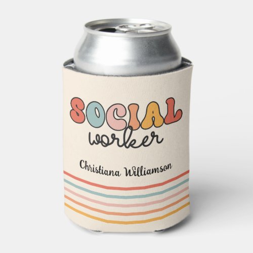 Personalized Retro Social Worker Can Cooler