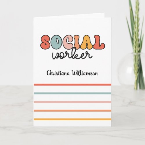 Personalized Retro Social Worker Card
