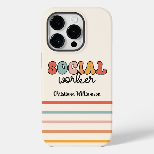 Personalized Retro Social Worker Case-Mate iPhone Case (Back)