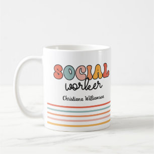 Personalized Retro Social Worker Coffee Mug
