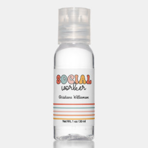 Personalized Retro Social Worker Hand Sanitizer