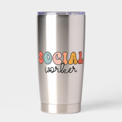 Personalized Retro Social Worker Insulated Tumbler