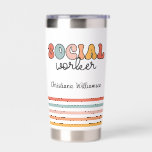 Personalized Retro Social Worker Insulated Tumbler<br><div class="desc">Personalized Retro Social Worker Gifts!</div>
