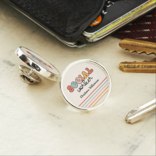 Personalized Retro Social Worker Lapel Pin