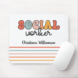 Personalized Retro Social Worker Mouse Pad