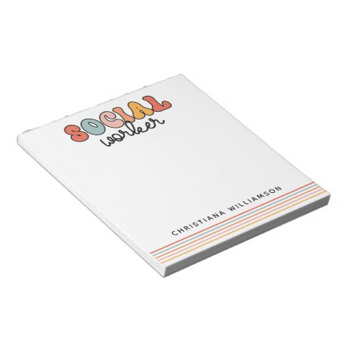 Personalized Retro Social Worker Notepad