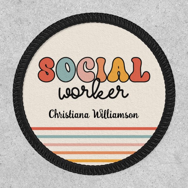 Personalized Retro Social Worker Patch (Front)