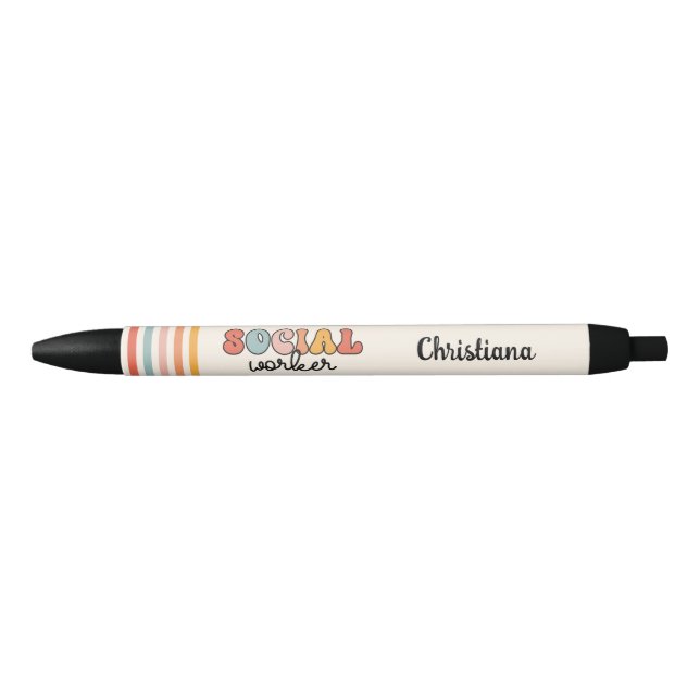 Personalized Retro Social Worker Pen (Front)