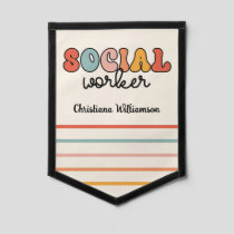 Personalized Retro Social Worker Pennant