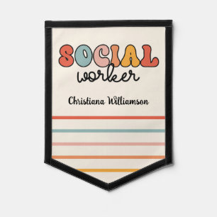 Personalized Retro Social Worker Pennant