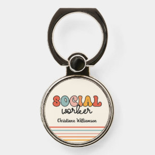 Personalized Retro Social Worker Phone Ring Stand