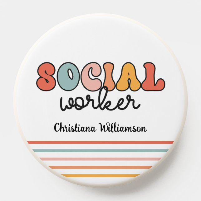 Personalized Retro Social Worker PopSocket (Popsocket)