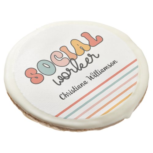 Personalized Retro Social Worker Sugar Cookie