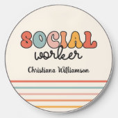 Personalized Retro Social Worker Wireless Charger (Front)