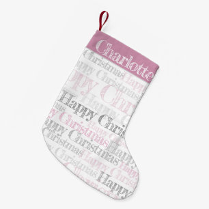 Personalized retro stencil Christmas stocking