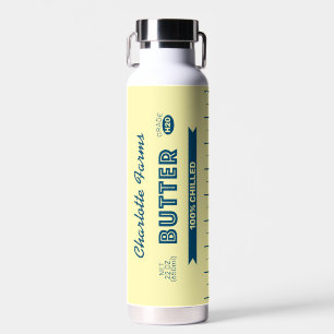 Personalized Retro Stick of Butter Yellow Water Bottle