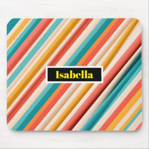 Personalized Retro Striped Mousepad Colorful