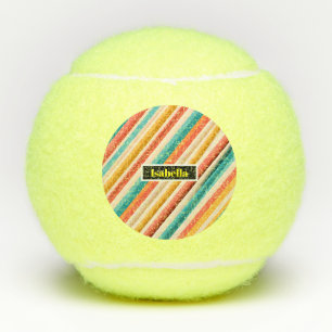 Personalized Retro Striped Tennis Balls Colorful