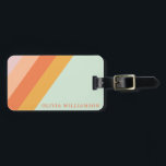 Personalized Retro Stripes Mint Peach Pastel Luggage Tag<br><div class="desc">Personalized Retro Stripes Mint Peach Pastel Luggage Tag</div>