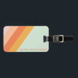 Personalized Retro Stripes Mint Peach Pastel Luggage Tag<br><div class="desc">Personalized Retro Stripes Mint Peach Pastel Luggage Tag</div>
