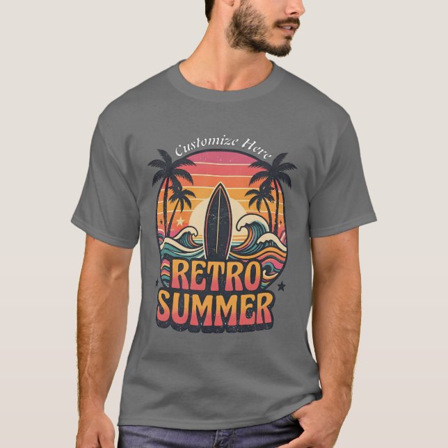 Personalized Retro Summer Surf T-Shirt | Custom  (Front)