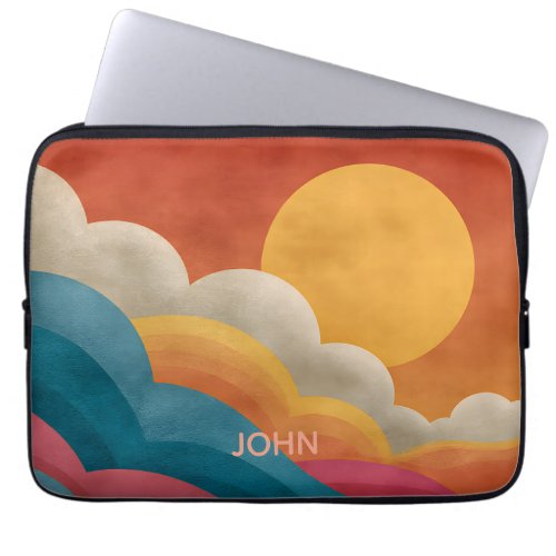 Personalized Retro Sunset Laptop Sleeve | Custom
