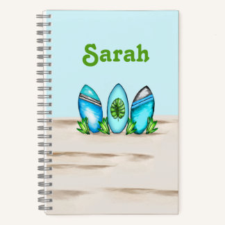 Personalized Retro Surfboards Notebook
