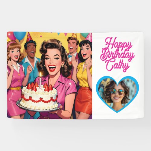 Personalized Retro Surprise Birthday Party Photo