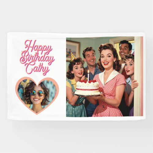 Personalized Retro Surprise Birthday Party Photo