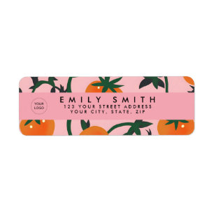 Personalized Retro Tomato Vine Pattern Label