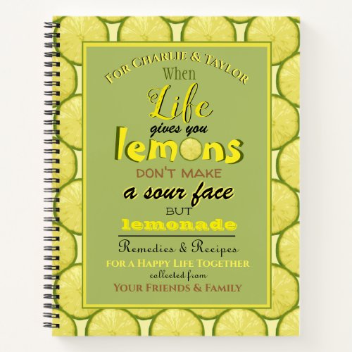 Personalized retro typography wedding gift advice notebook